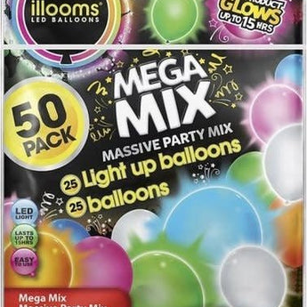 Ballons Lumineux En Latex (50) - Assortis Party Shop