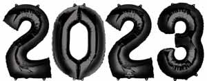 Ballons Mylar Supershape (4) - 2023 Noir Party Shop