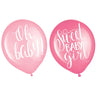 Amscan - Ballons Oh Baby Latex 12'' (15) - Sweet Baby Girl - Party Shop