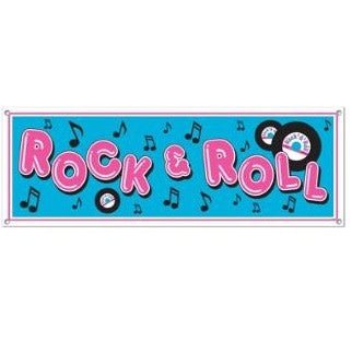 Bannière 5' Rock & Roll - Retro Party Shop