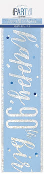 Bannière "Happy 90Th Birthday" Bleu Pâle - Party Shop