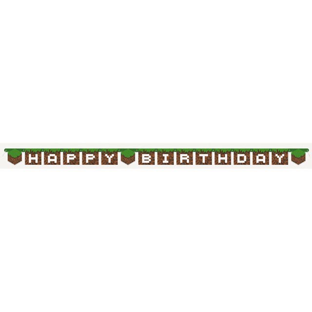 Bannière Happy Birthday (7Pi) - Minecraft Party Shop