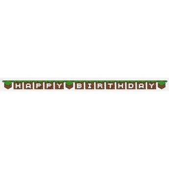 Bannière Happy Birthday (7Pi) - Minecraft Party Shop