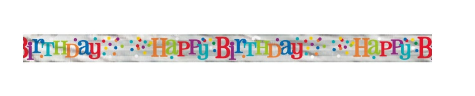 Bannière Happy Birthday Arc-En-Ciel À Pois En Aluminium 12' - Party Shop