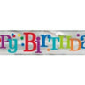 Unique - Bannière Happy Birthday Arc-En-Ciel À Pois En Aluminium 12' - Party Shop