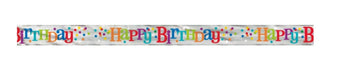 Bannière Happy Birthday Arc - En - Ciel À Pois En Aluminium 12' Party Shop