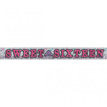 Bannière Métallique 10'X11.5" - 16 Sweet Sisteen Party Shop