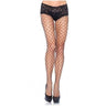 Leg Avenue - Bas Filet À Grosse Maille Avec Culotte Noir - Party Shop