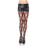 Leg Avenue - Bas Micro Filet Avec Coupures Circulaire Noir - Party Shop