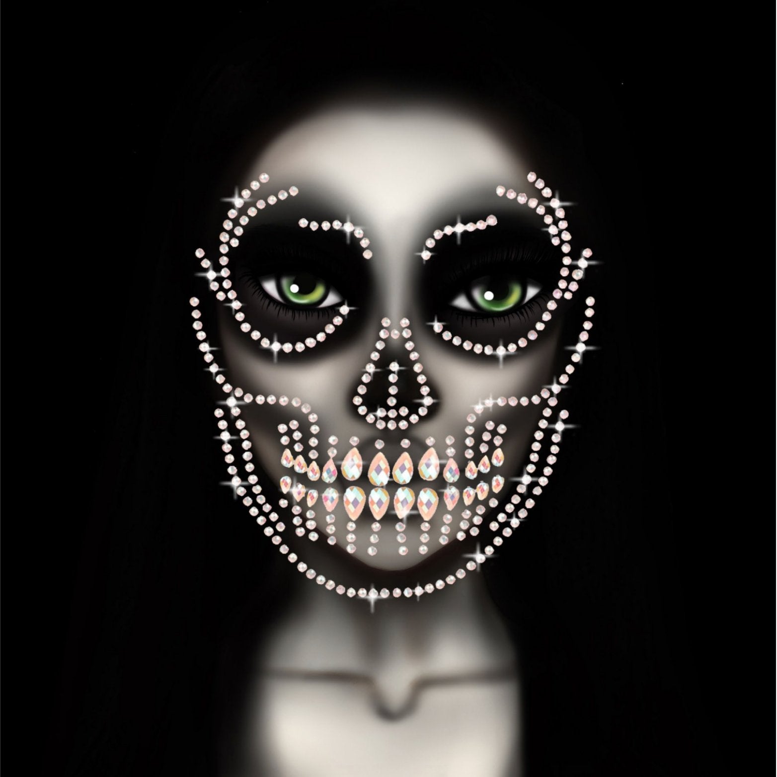 Bijou Pour Le Visage - Squelette Brille Dans Le NoirParty Shop