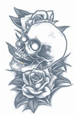 Prison Tattoo - Crâne Et Rose - Party Shop